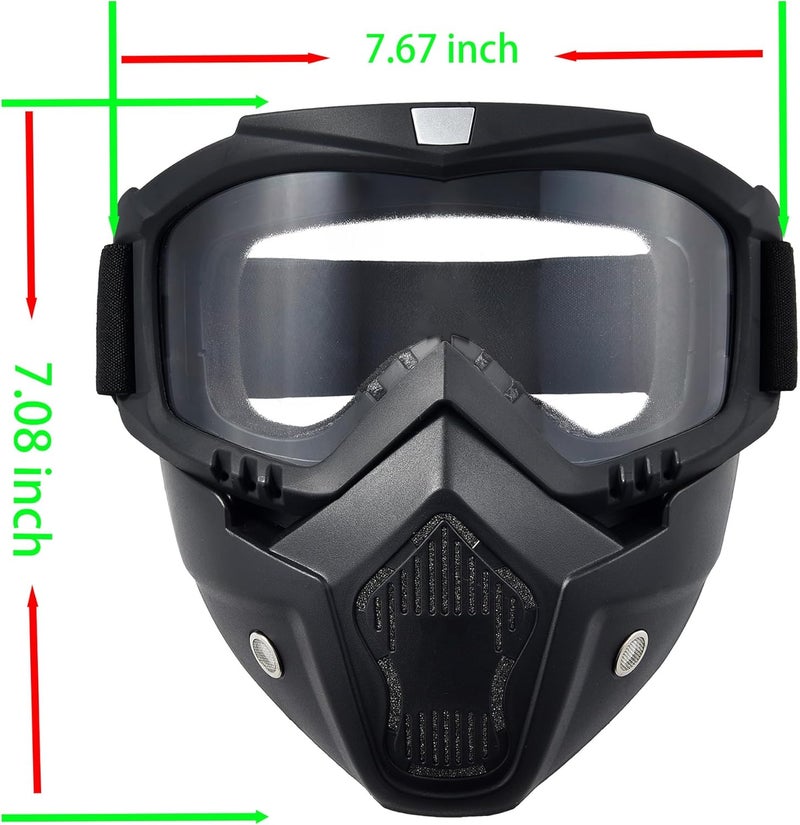 PLOOTA Paintball Mask Anti Fog,Airsoft Mask Full Face,Tactical Mask, Motorcycle Helmet Goggles with Removable Face Mask for Men Women - Image 4